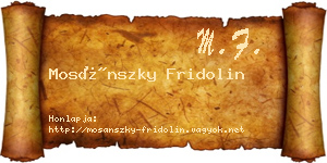 Mosánszky Fridolin névjegykártya